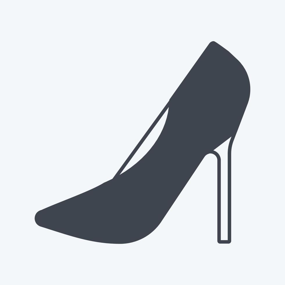 stiletto's pictogram in trendy glyph-stijl geïsoleerd op zachte blauwe achtergrond vector