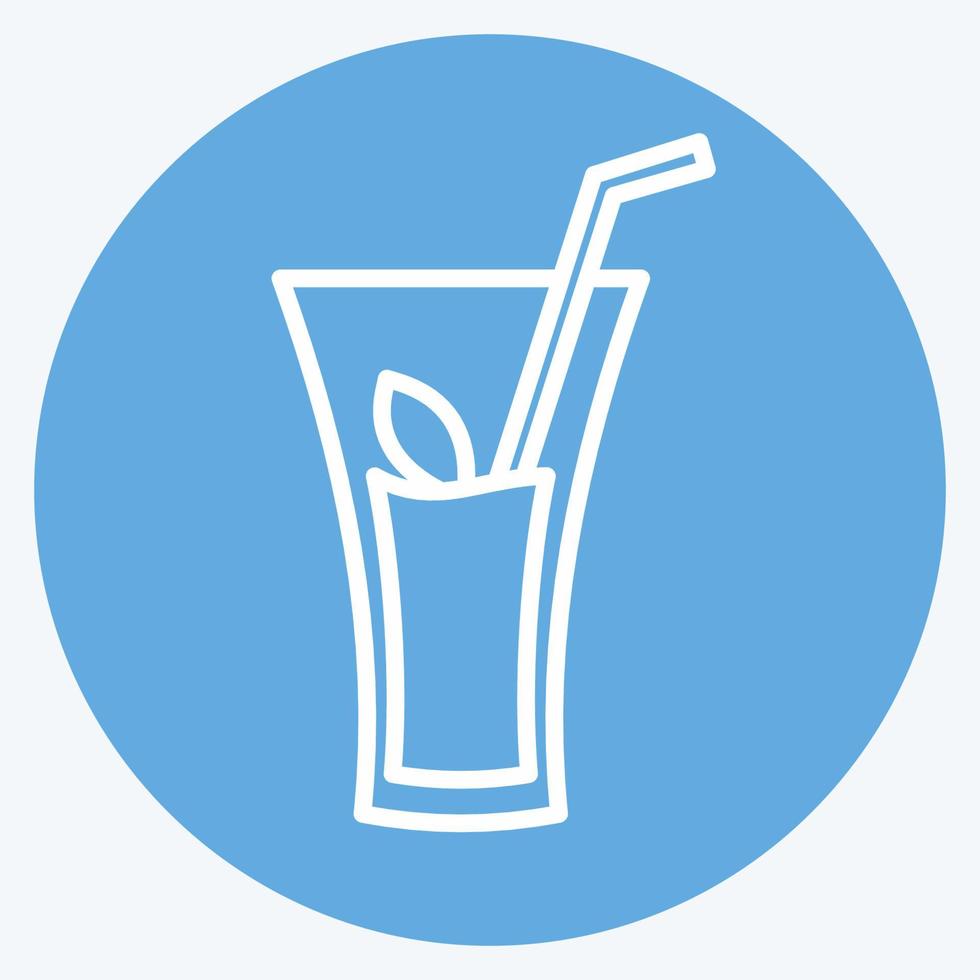 kruidendrank icoon in trendy blauwe ogen stijl geïsoleerd op zachte blauwe achtergrond vector