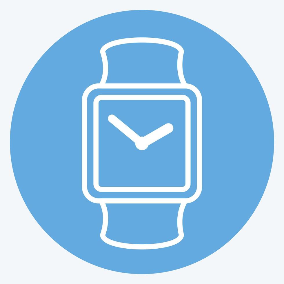 stijlvol horlogepictogram in trendy blauwe ogenstijl geïsoleerd op zachte blauwe achtergrond vector