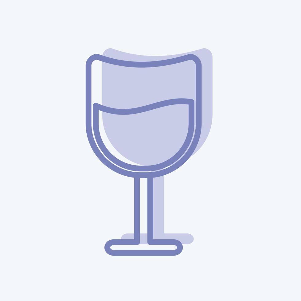 cocktailpictogram in trendy tweekleurige stijl geïsoleerd op zachte blauwe achtergrond vector