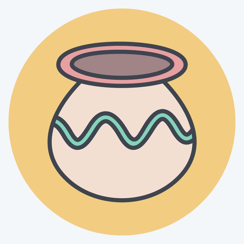 plant pot pictogram in trendy kleur mate stijl geïsoleerd op zachte blauwe achtergrond vector