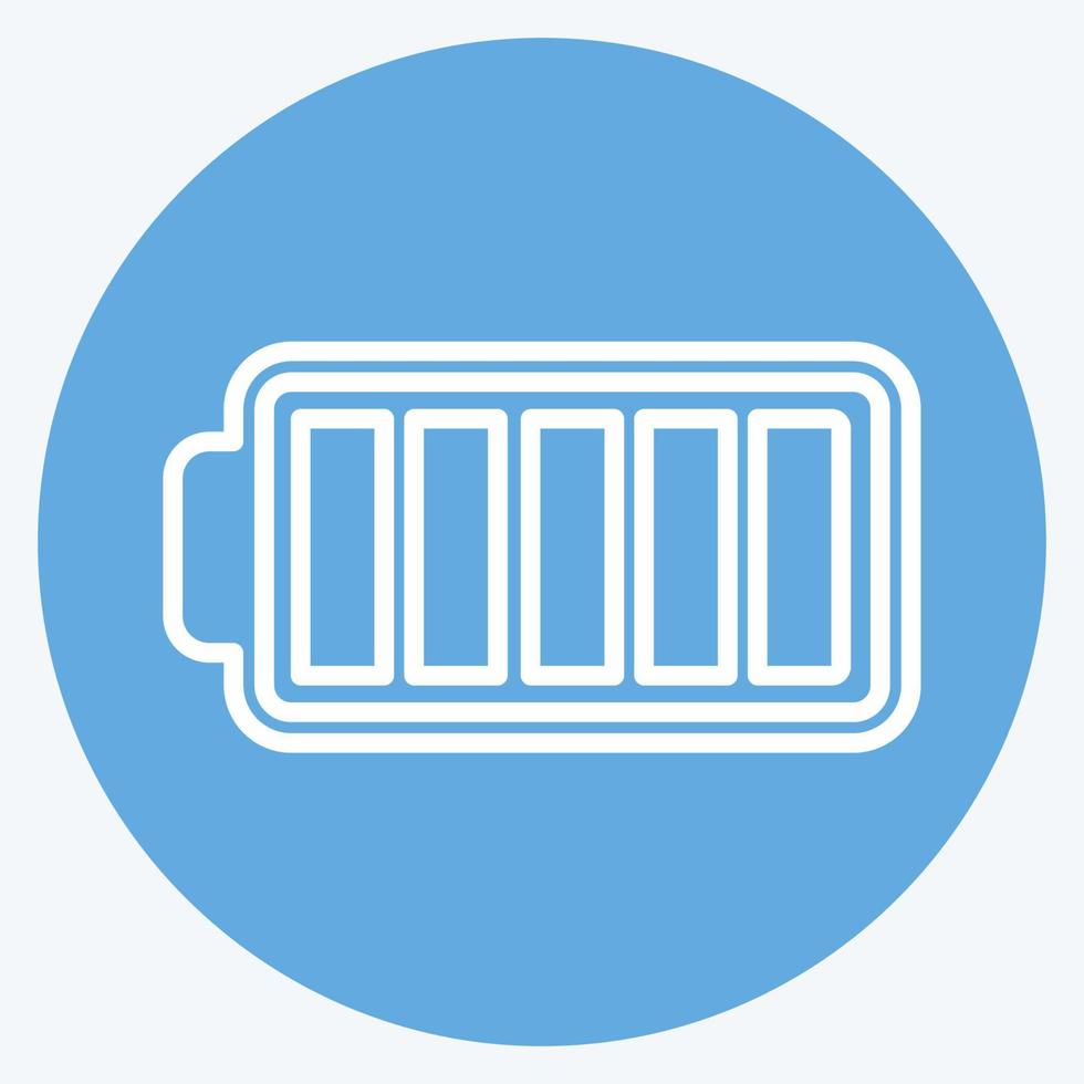 vol batterijpictogram in trendy blauwe ogenstijl geïsoleerd op zachte blauwe achtergrond vector