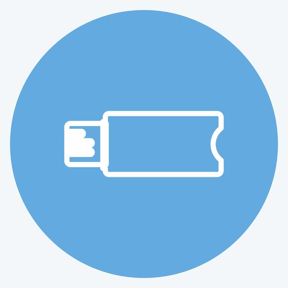 flash drive-pictogram in trendy blauwe ogen-stijl geïsoleerd op zachte blauwe achtergrond vector