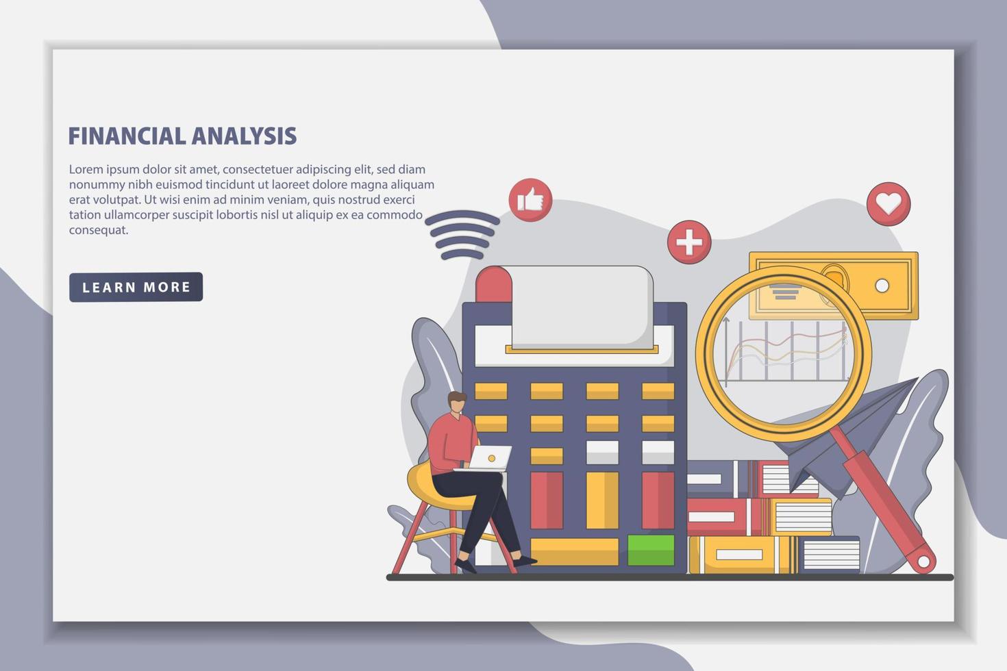 vector illustratie financiële analyse bestemmingspagina concept