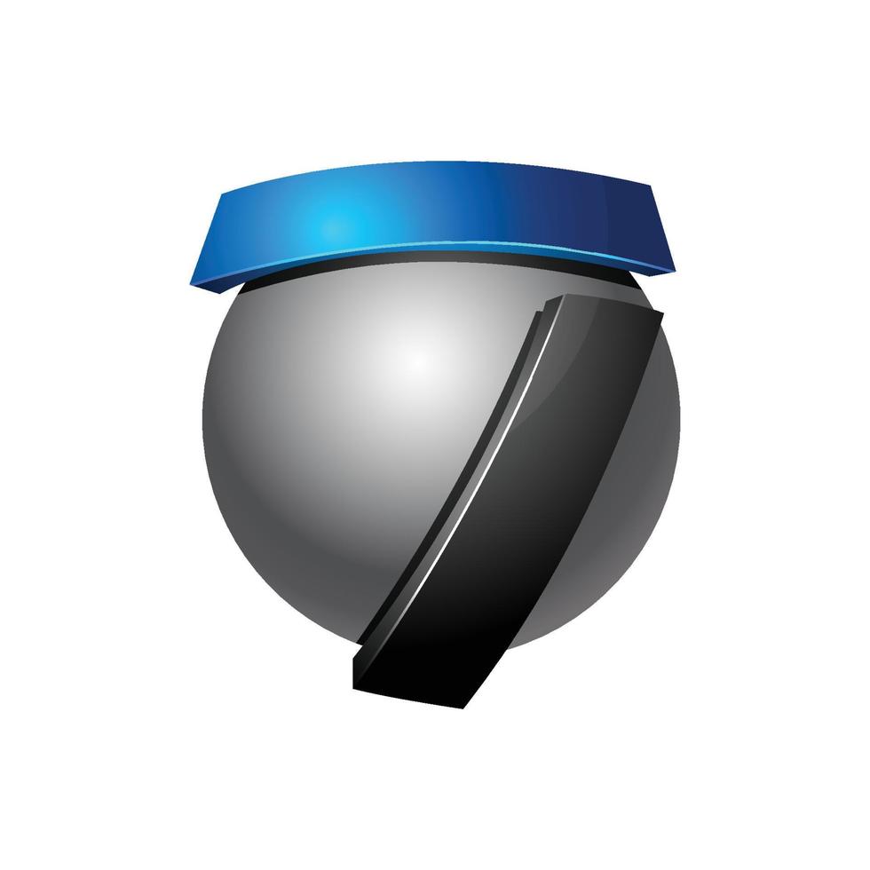 beginletter logo sjabloon gekleurde blauw grijze cirkel 3D-ontwerp voor bedrijf en bedrijfsidentiteit vector
