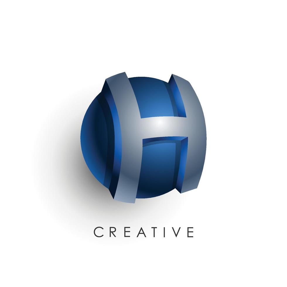 beginletter logo sjabloon gekleurde blauw grijze cirkel 3D-ontwerp voor bedrijf en bedrijfsidentiteit vector