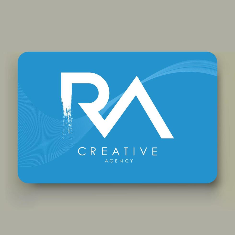 ra brush belettering logo ontwerp. witte verf logo letterpictogram met elegante vector design. . met vector sjabloon voor visitekaartjes.