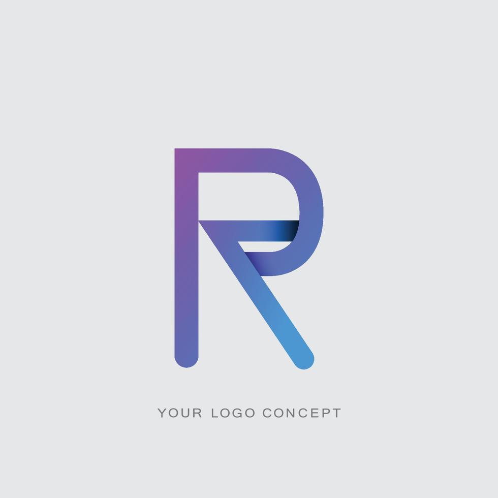 r brief logo ontwerp. logo letterpictogram met elegant vectorontwerp. vector