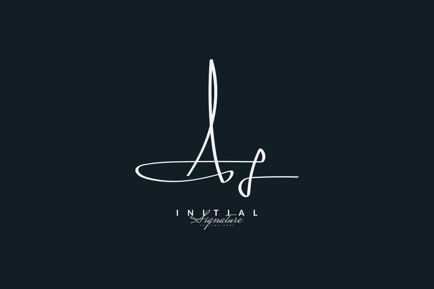 aj of af eerste logo-ontwerp met handschriftstijl. aj of af handtekening logo of symbool. kalligrafische letters vector