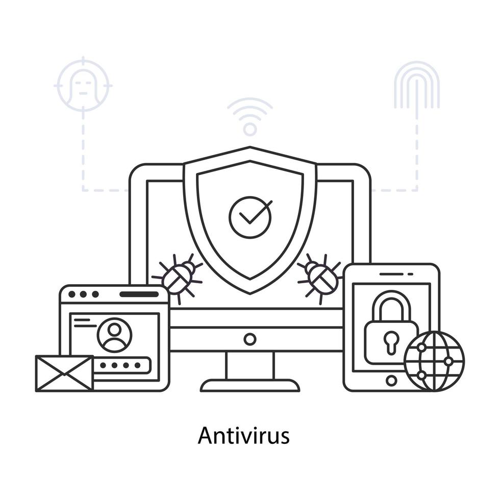 moderne ontwerpillustratie van antivirus vector