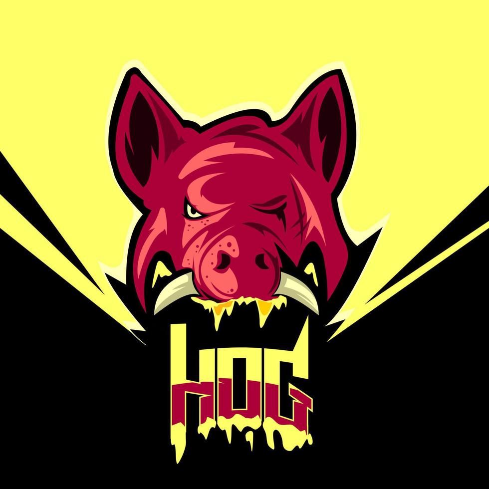 varken hoofd mascotte logo, illustratie varken vector