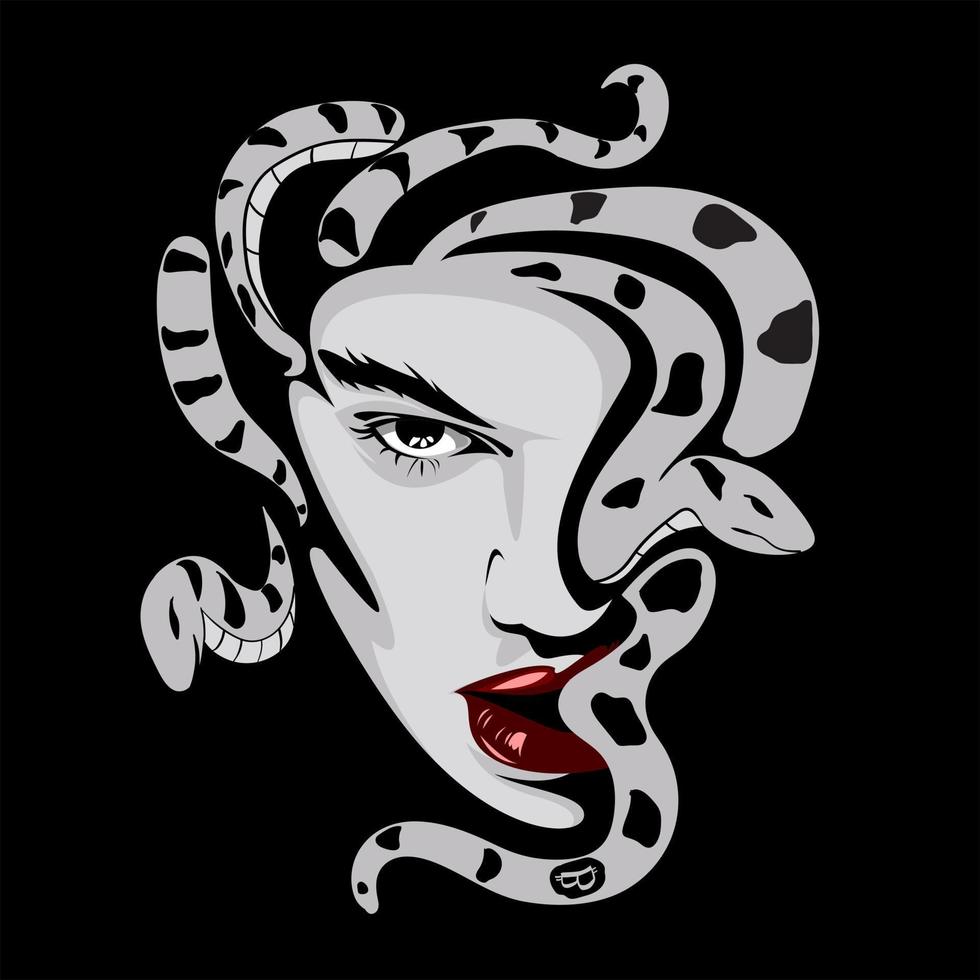 medusa hoofd, illustratie medusa vector