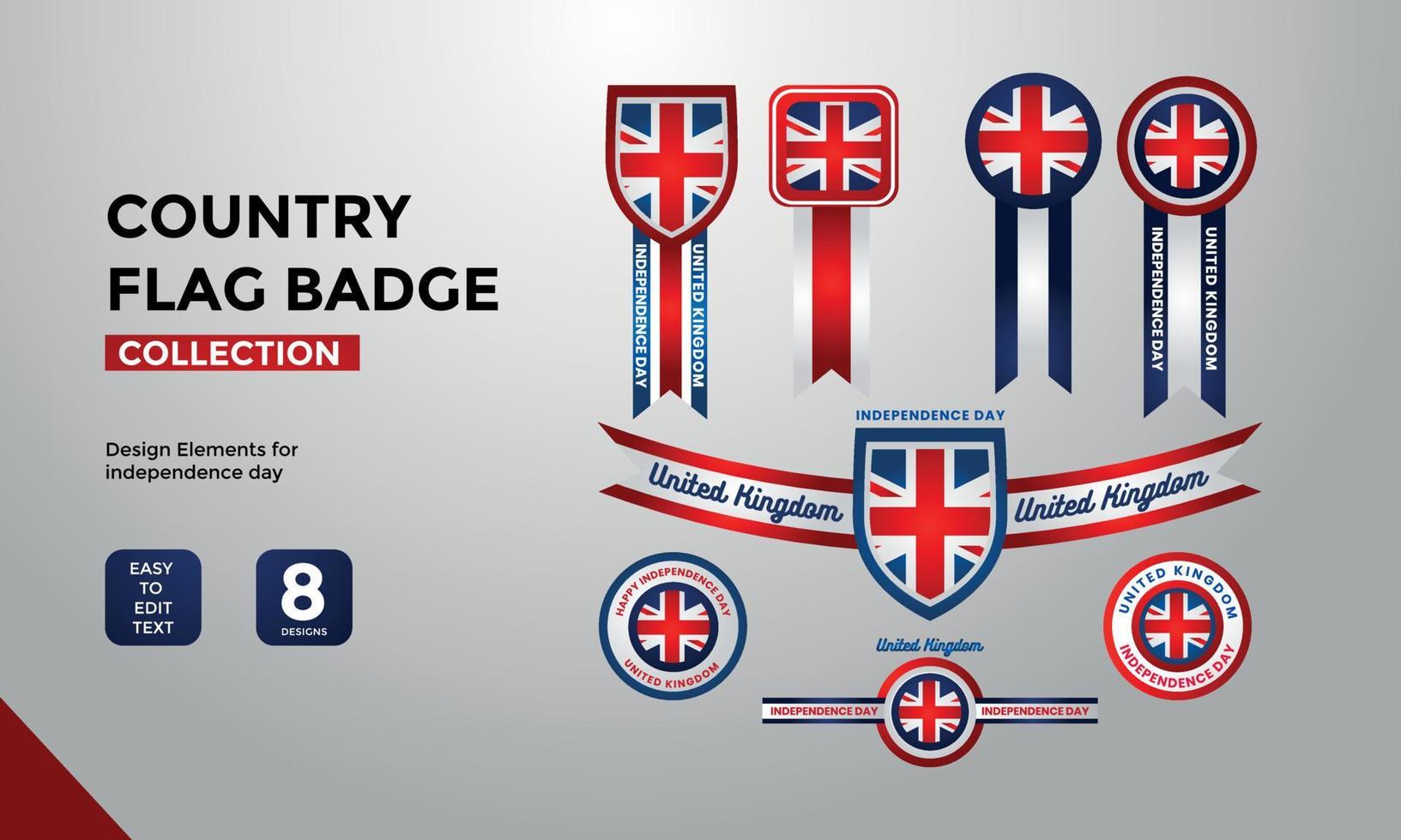 groot-brittannië land vlag vector badge collectie
