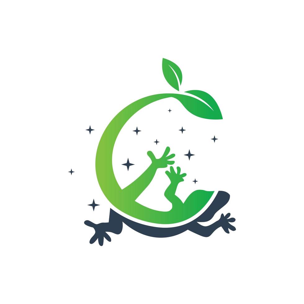 groen hagedis logo ontwerp vector
