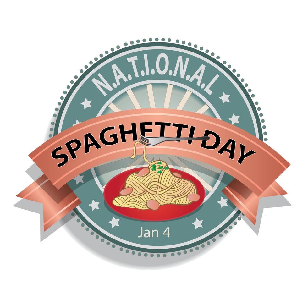 nationaal spaghettidagteken vector