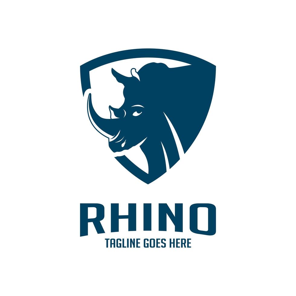 neushoorn hoofd schild logo ontwerp vector