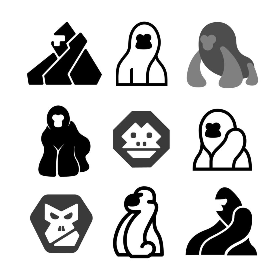 gorilla's logo pictogram symbool vector grafisch ontwerp