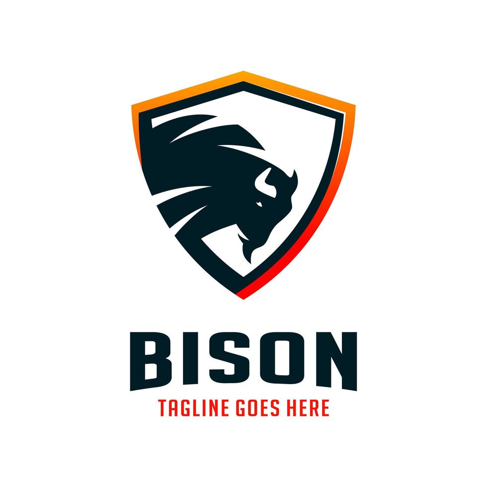 bizon schild logo ontwerpsjabloon vector