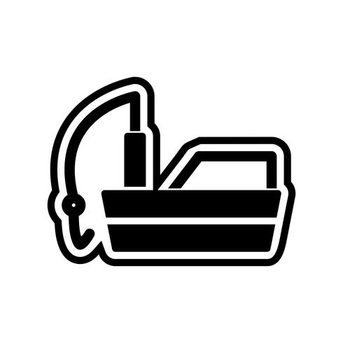 Vissersboot pictogram ontwerp vector