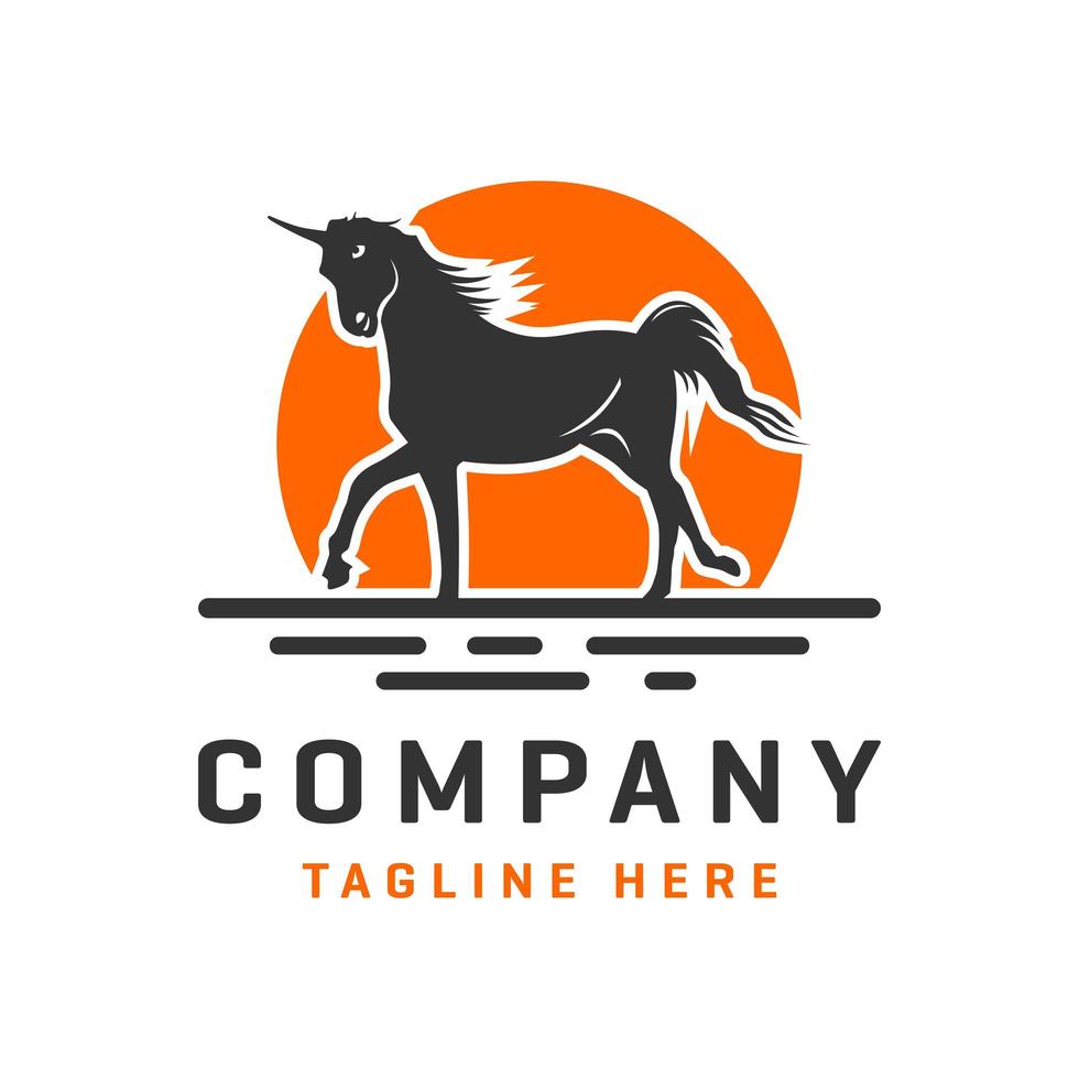 paard en pegasus logo ontwerpsjabloon vector