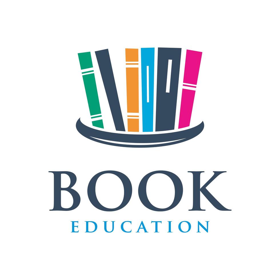 educatief boek logo ontwerp vector