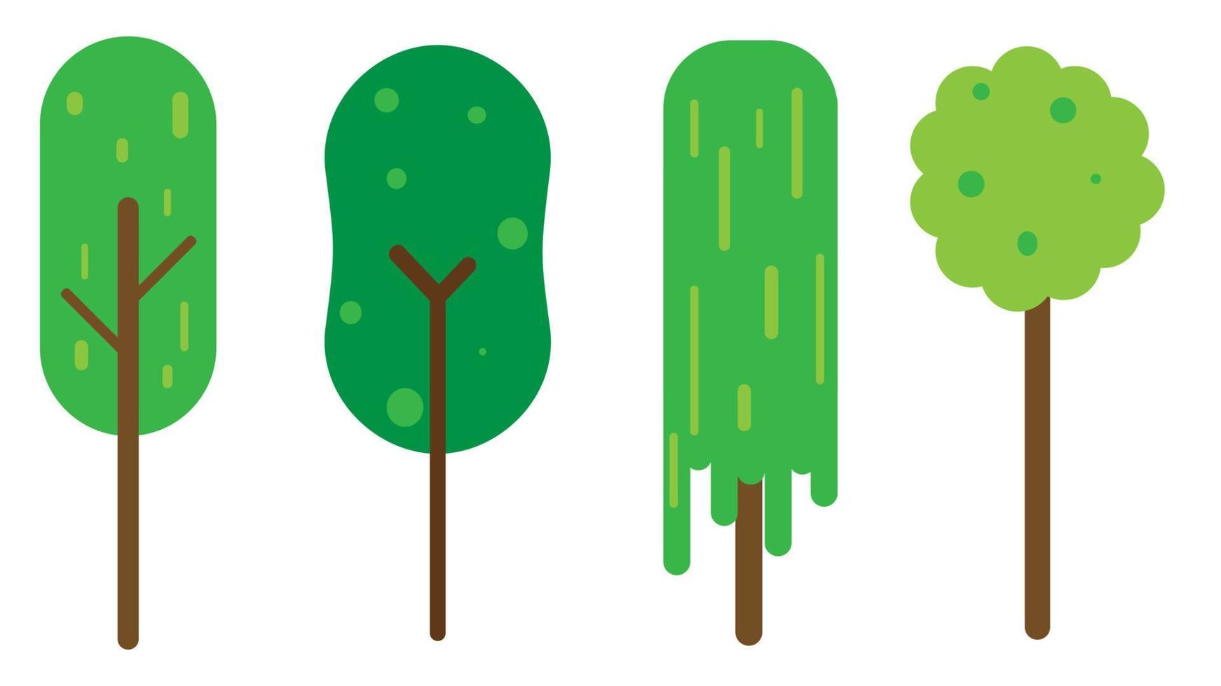 verschillende stijl van bomen in vlakke stijl. vector