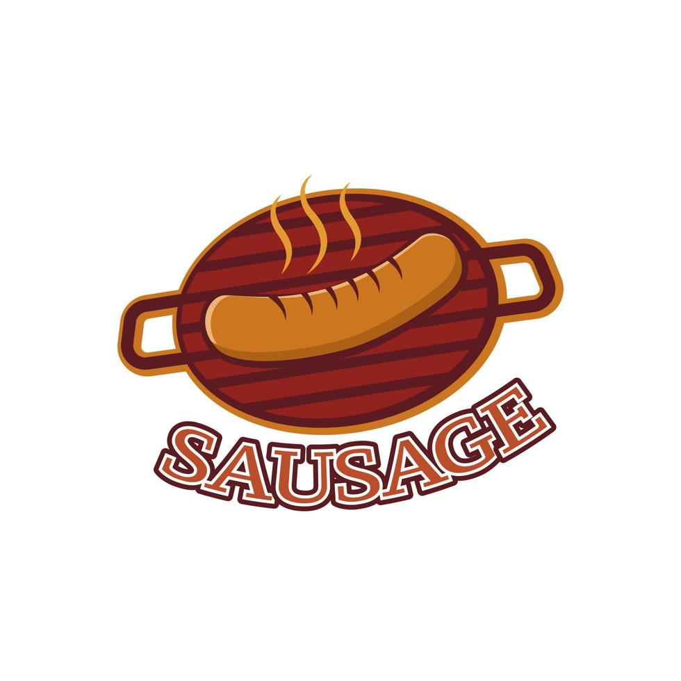 logo sjabloon voor gegrilde worst vector