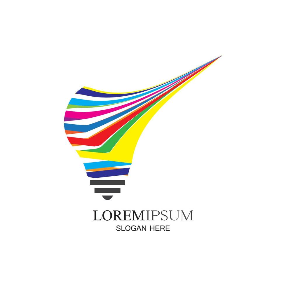 kleurrijke gloeilamp logo-ontwerpen concept creatief pictogram symbool technologie logo lamp logo-ontwerpen vector