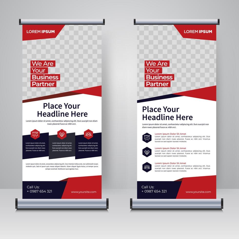 corporate rollup of x banner ontwerpsjabloon vector