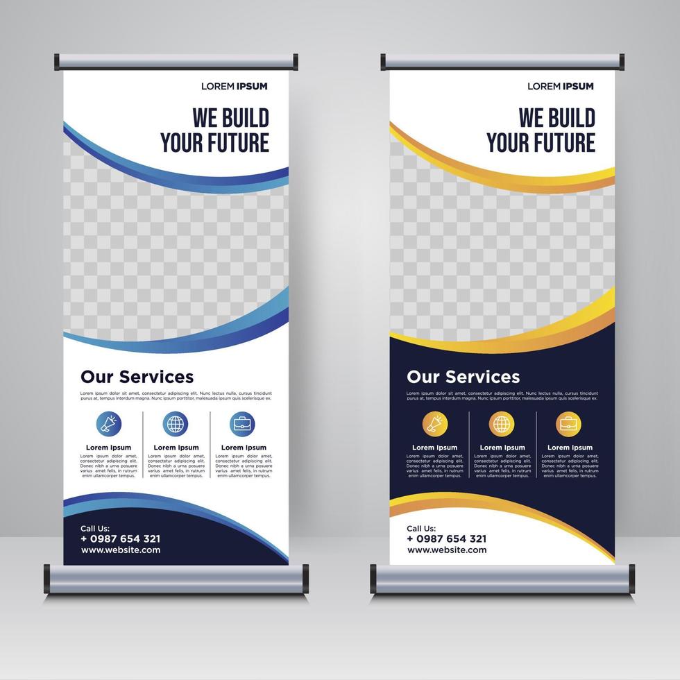 corporate rollup of x banner ontwerpsjabloon vector