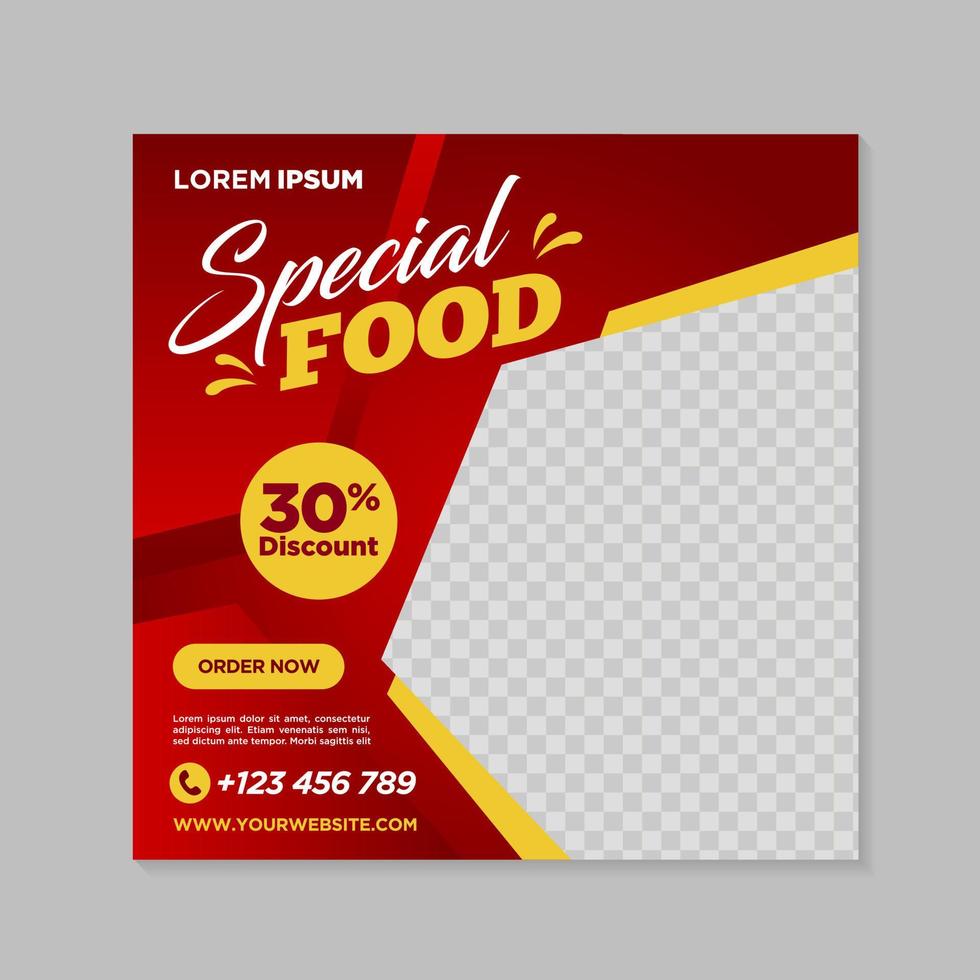 restaurant eten sociale media banner post ontwerpsjabloon vector