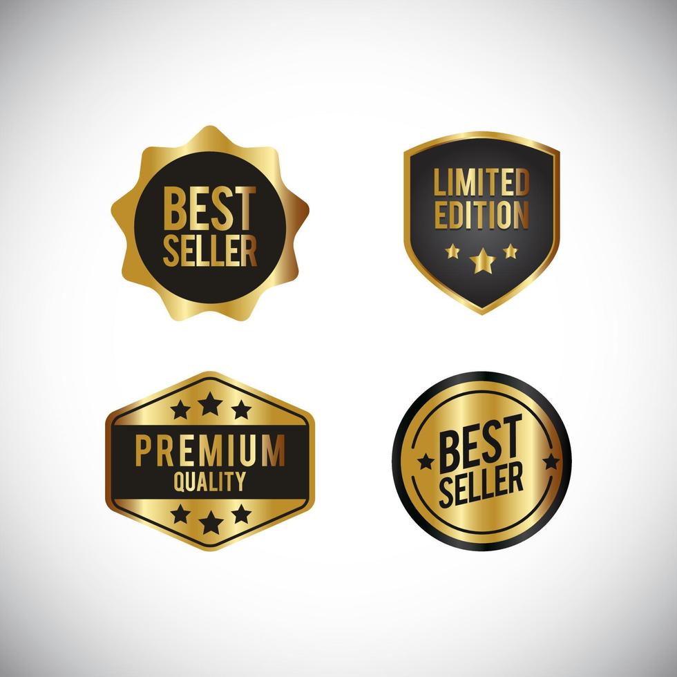 set van gouden badge topmerk vector