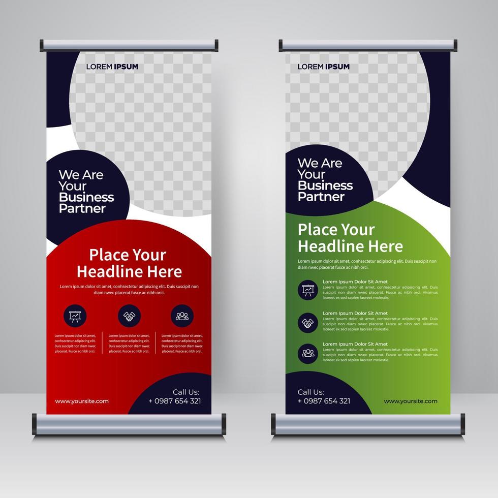 corporate rollup of x banner ontwerpsjabloon vector