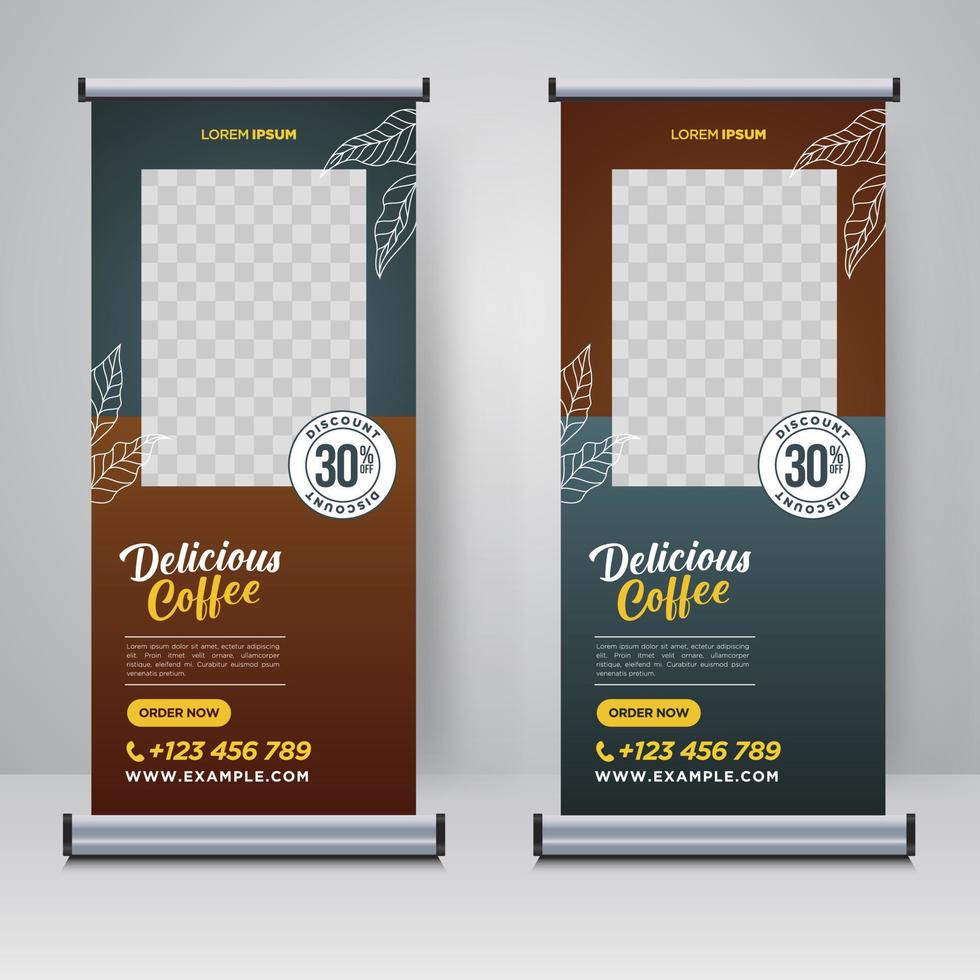 coffeeshop rollup of x banner ontwerpsjabloon vector