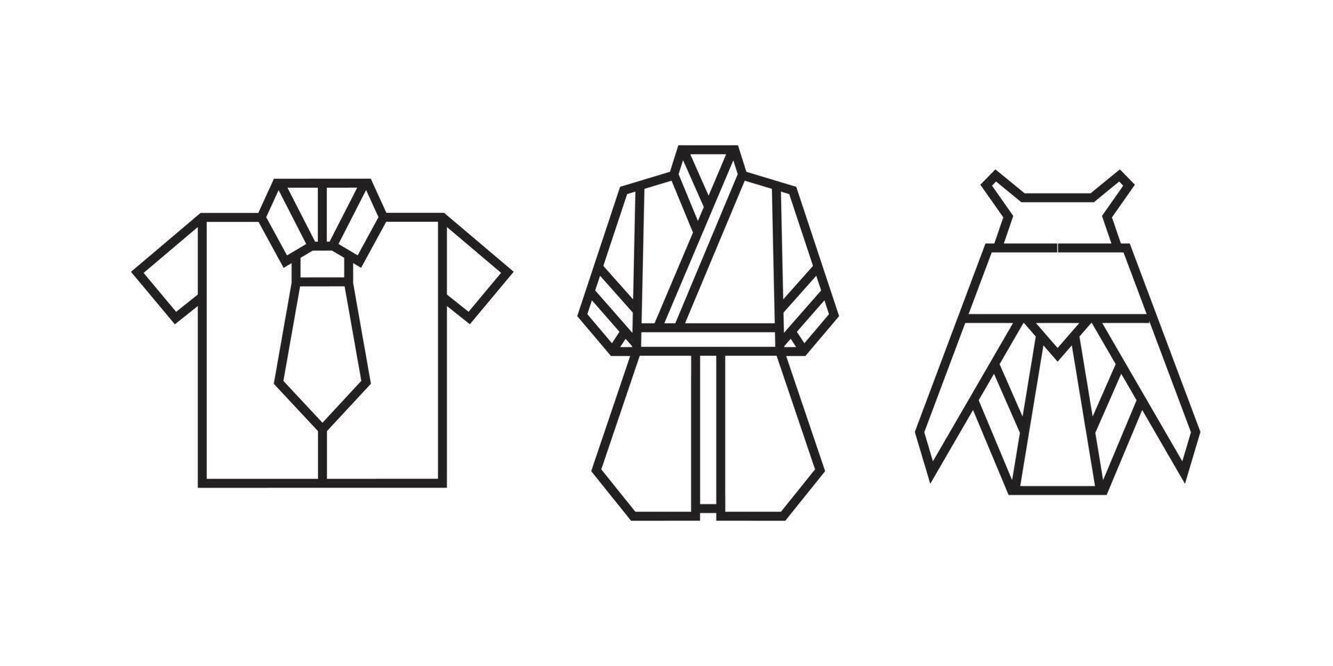 kleding illustraties in origami stijl vector