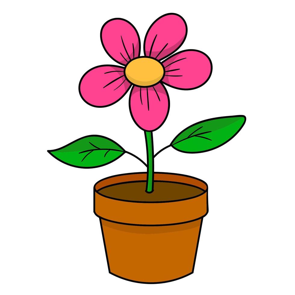 heldere cartoon bloem geïsoleerd op een witte achtergrond. vector