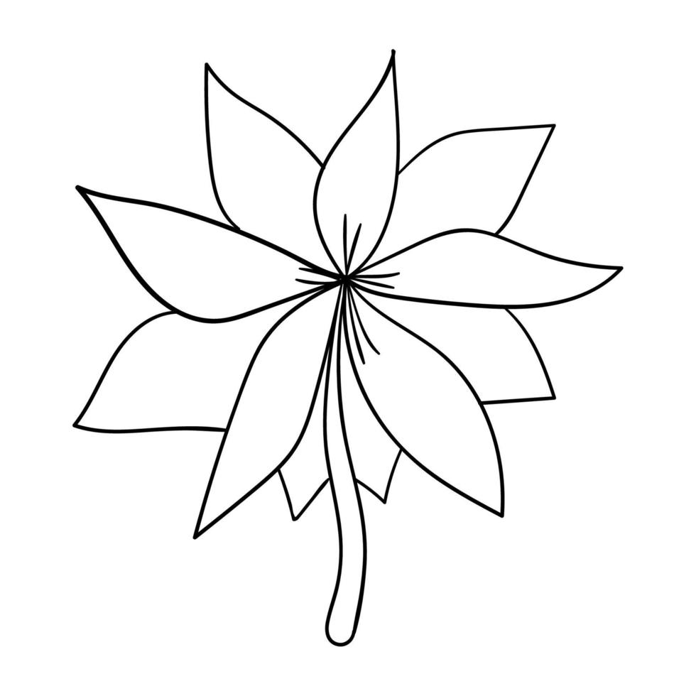 leuke kleurrijke fantasie doodle cartoon bloem geïsoleerd op een witte achtergrond. vector