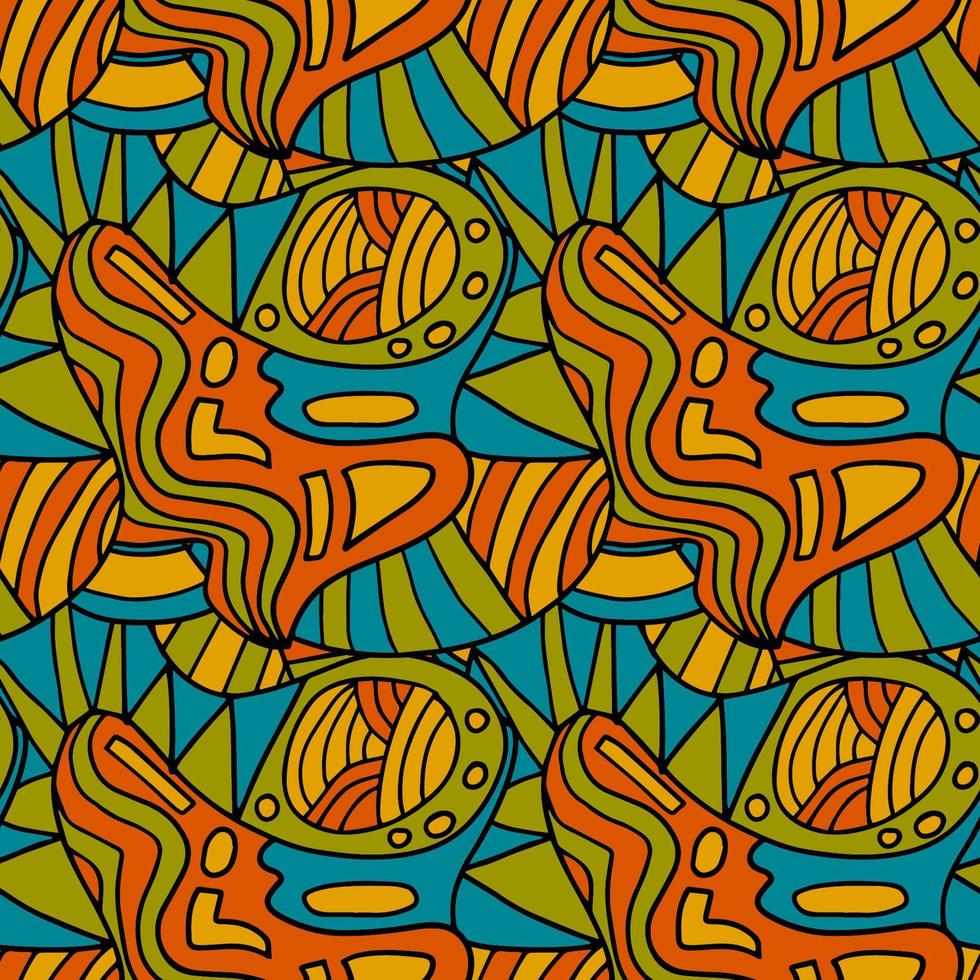 abstracte kleurrijke doodle naadloze patroon. fantasie kunst achtergrond met rommelige vormen. vector