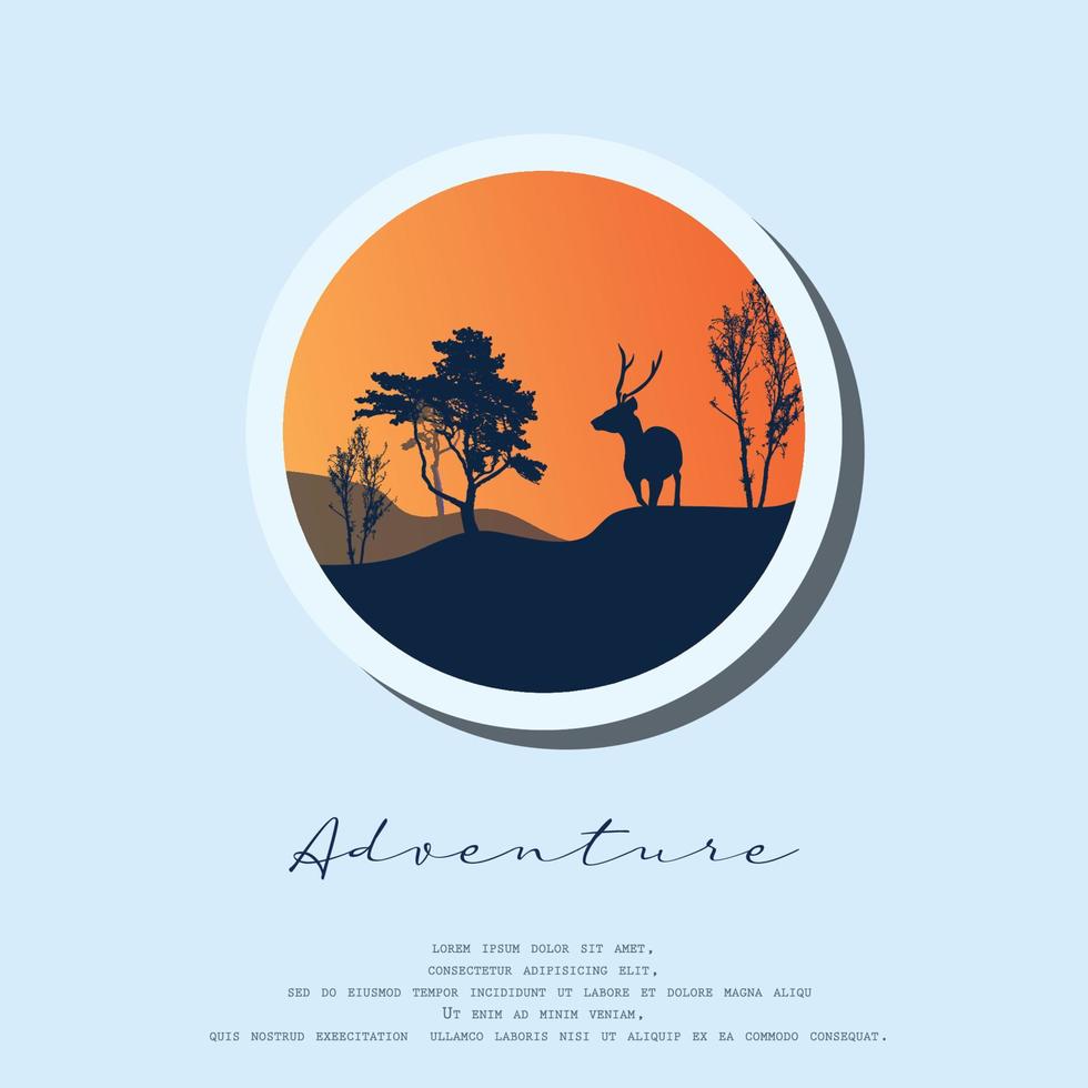 logo natuur avontuur, vector logo silhouet