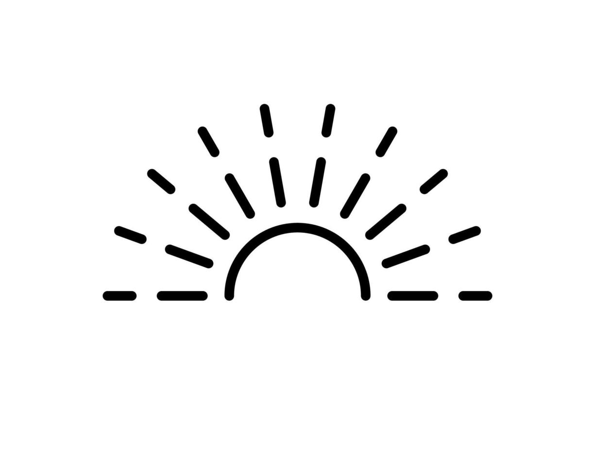 zon platte pictogram. enkel hoogwaardig overzichtssymbool van de lente voor webdesign of mobiele app. dunne lijntekens van zon voor ontwerplogo, visitekaartje, enz. Overzichtspictogram van zon vector