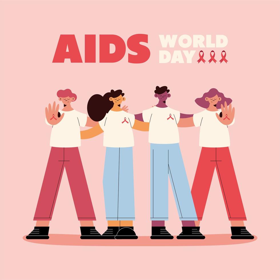 aids dag campagne mensen vector