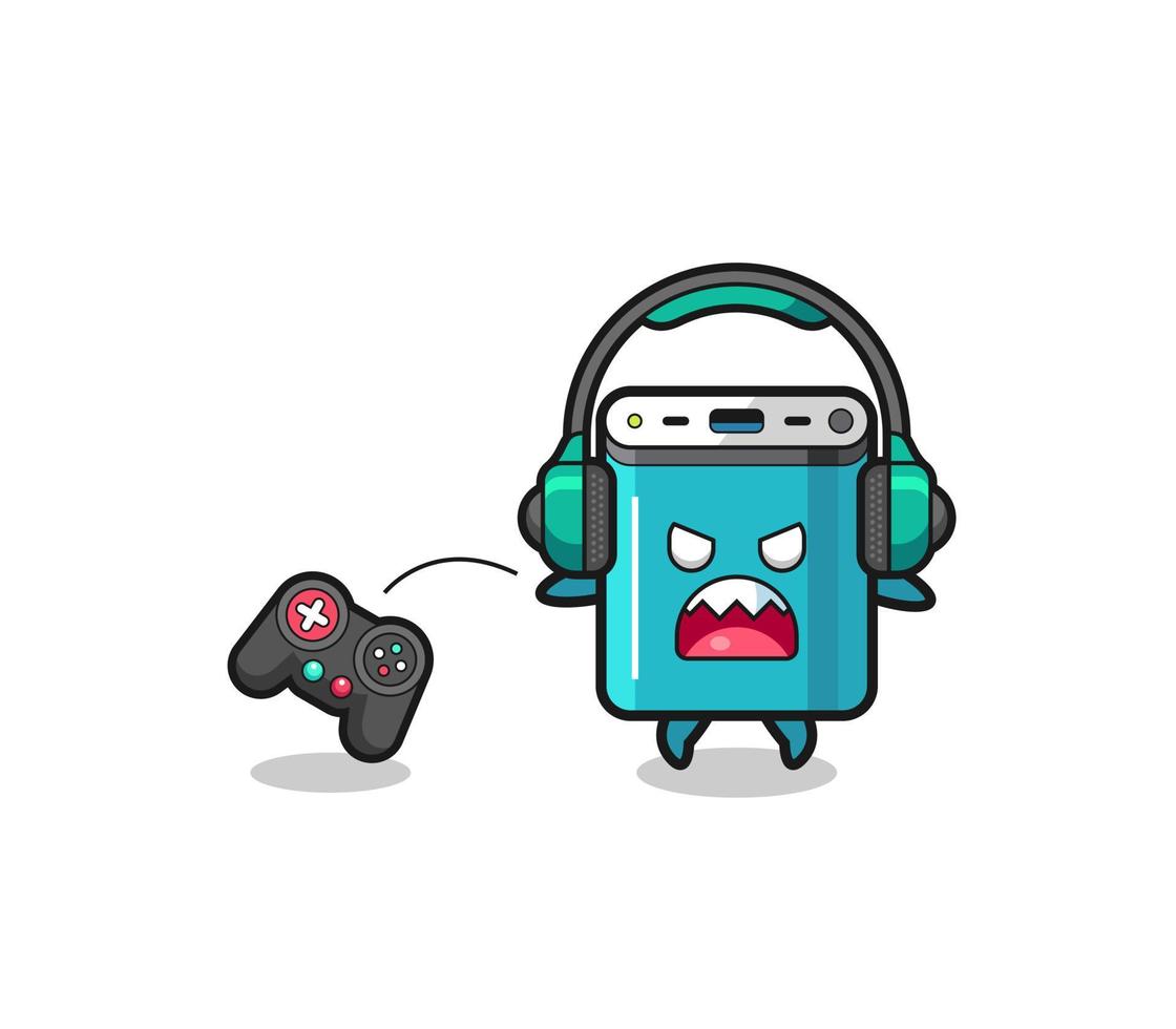 powerbank gamer-mascotte is boos vector