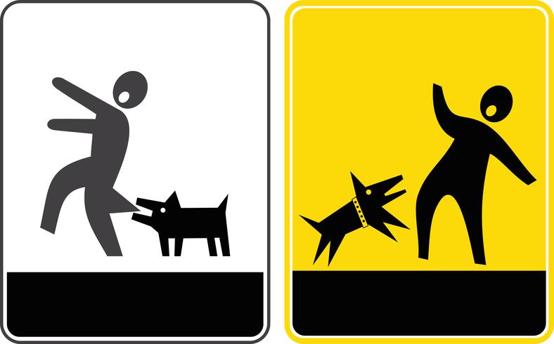 Gevaar! Pas op voor de hond! - vector pictogram