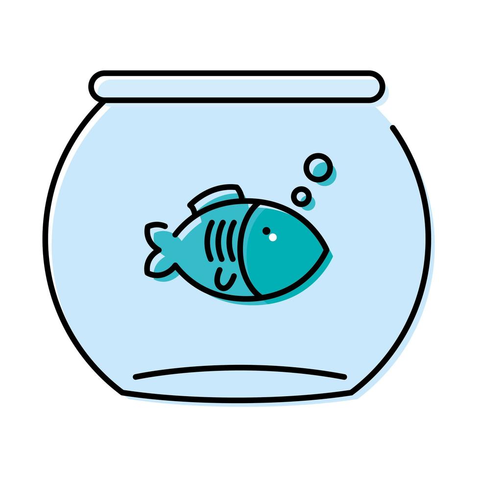 schattige kleine vis in aquarium vector