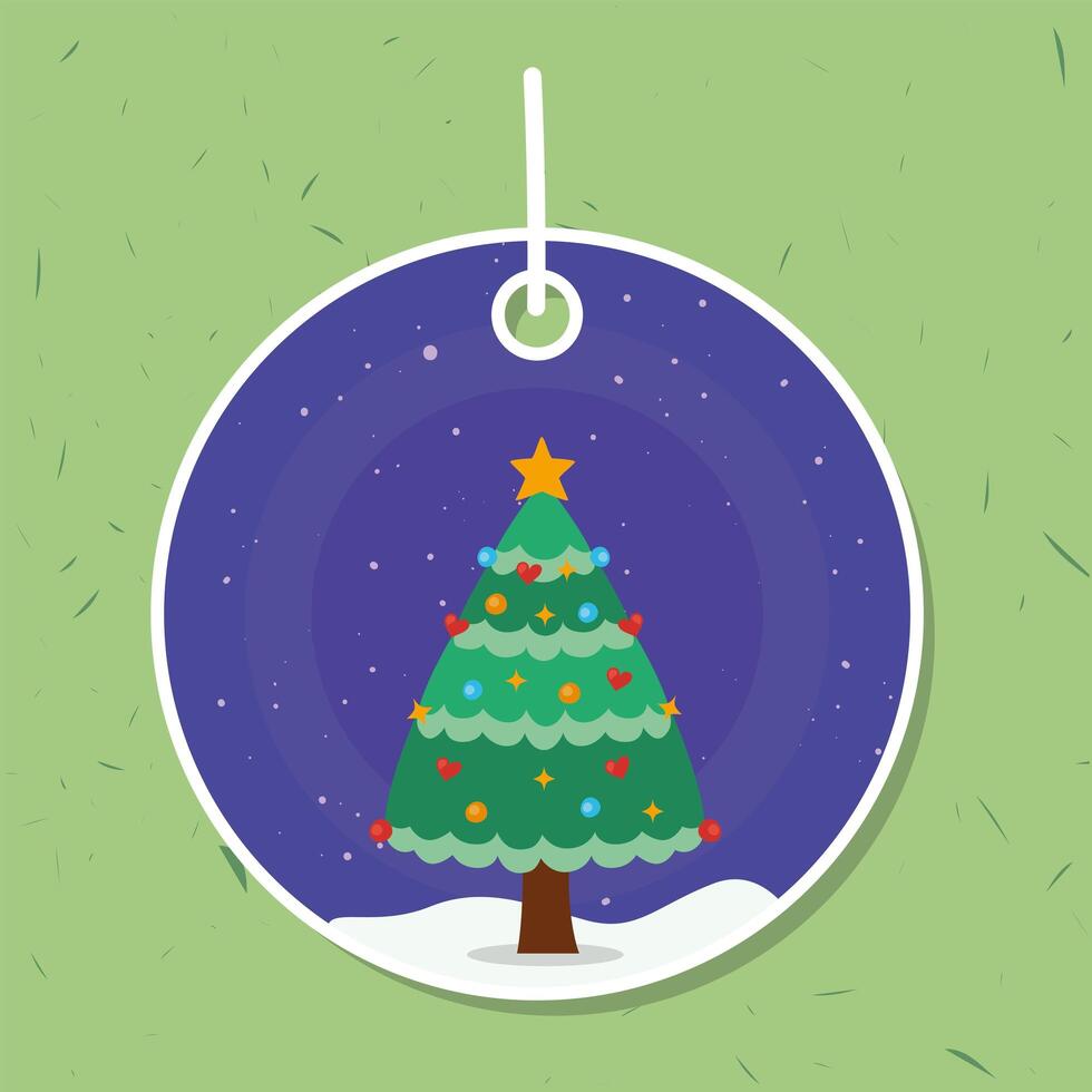 kerstboom in tag vector