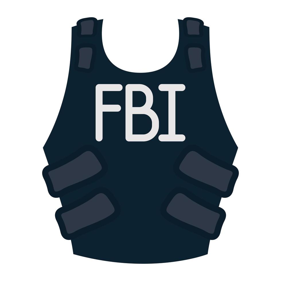 FBI kogelvrij vest geïsoleerd pictogram vector