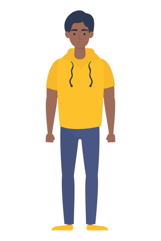 afro jonge man avatar karakter icoon vector