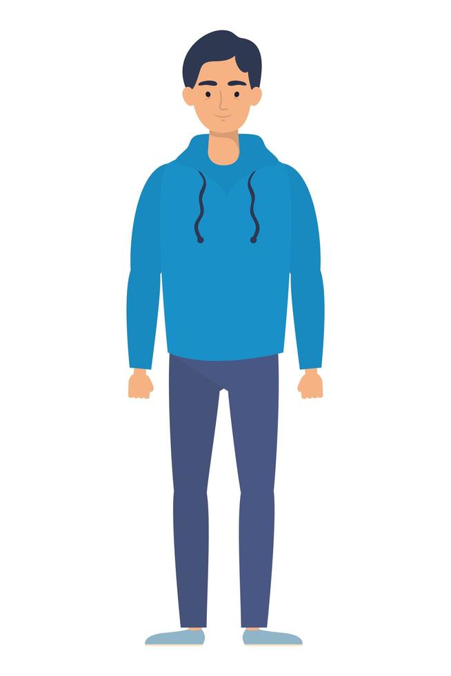 jonge man avatar karakter pictogram vector