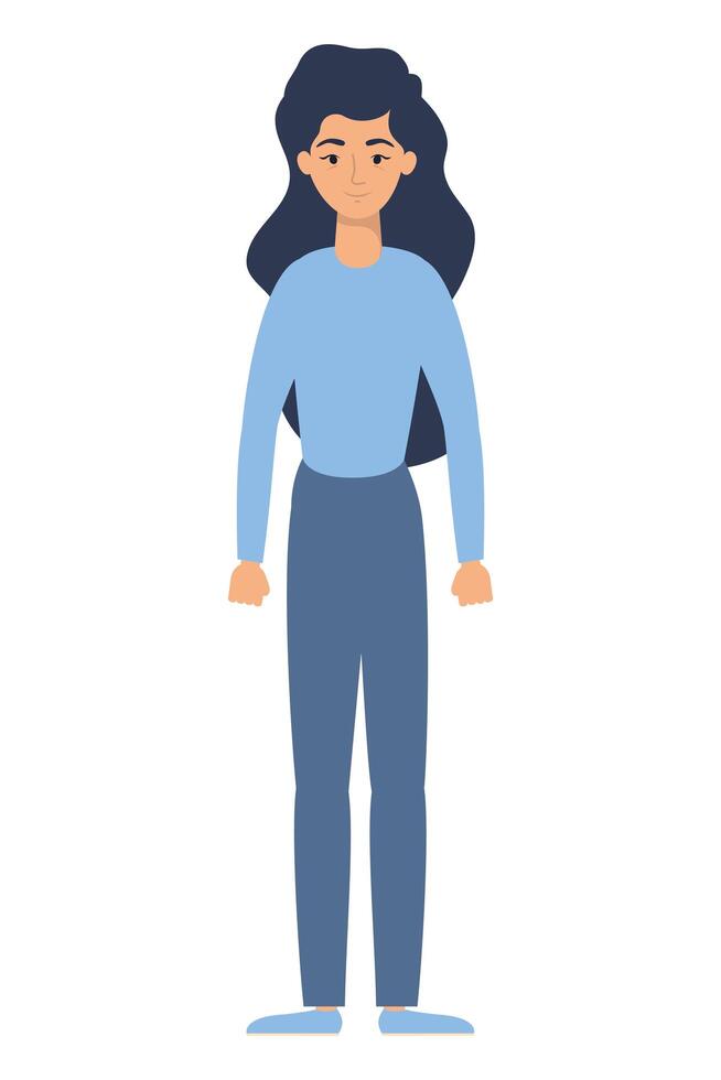 jonge vrouw avatar karakter pictogram vector