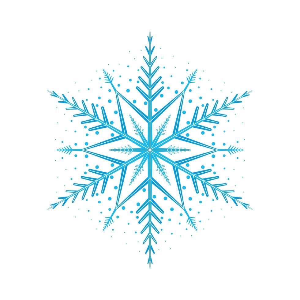 blauwe sneeuwvlok december decoratie vector